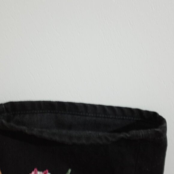 COPY - OFF-WHITE Black embroidered Flowers women Baggy Jeans size 26 - Picture 4 of 14